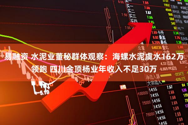 易融资 水泥业董秘群体观察：海螺水泥虞水162万领跑 四川金顶杨业年收入不足30万