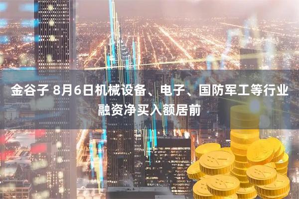 金谷子 8月6日机械设备、电子、国防军工等行业融资净买入额居前